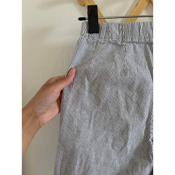 Brandy Melville Pants Women's OS Blue Striped Tolden High Rise Ankle Pockets - Picture 4 of 4